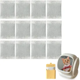 12 Pack Activated Charcoal Filters Refills for Meowant Automatic Litter Box, Pet Odor Eliminator for Meowant Self-Cleaning Cat Litter Box