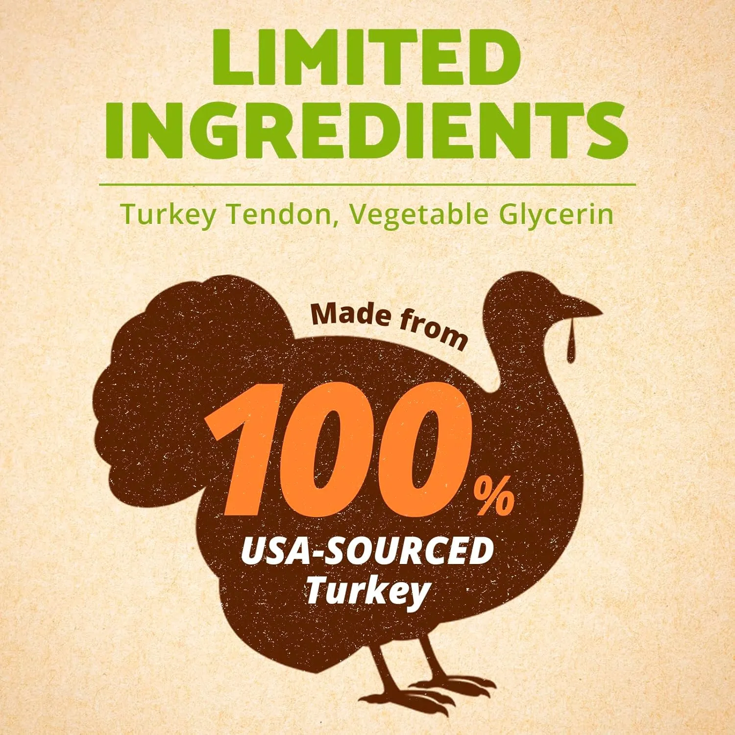 Afreschi Natural Turkey Tendon Bone (M) 10 oz, Turkey Sourced from USA, All Natural Puppy Chew, Hypoallergenic, Rawhide Alternative, for Medium Breeds