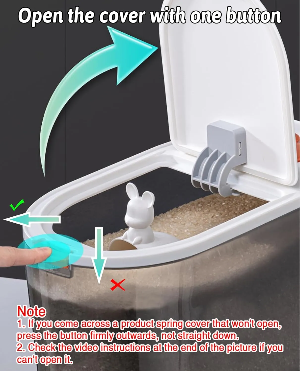 BNOSDM Large Airtight Cat Food Storage Container for Pet Dog Foods Storage Bins with Scooper Translucent Plastic Pets Dogs Cats Birds Dry Feed Dispenser, Kitchen Rice Cereal Flour 12 lb
