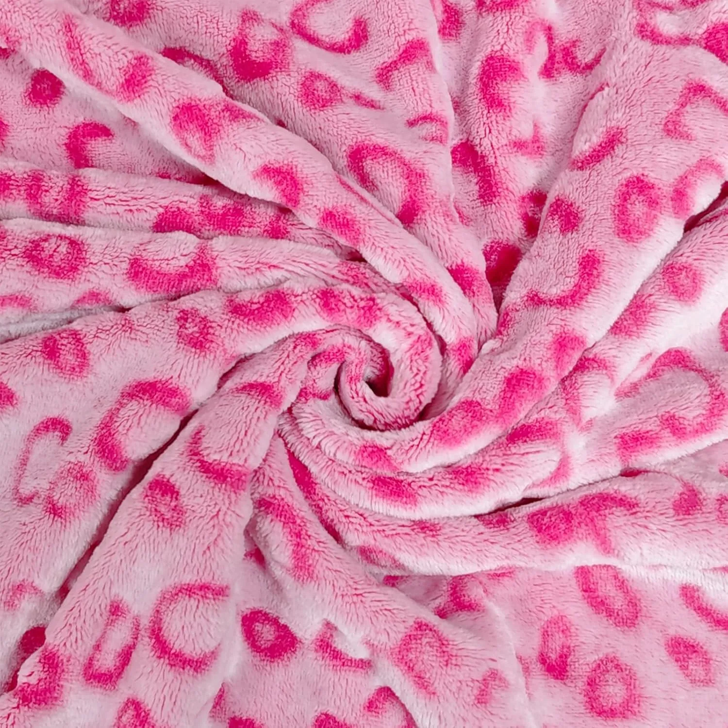 Bnuitland Pink Leopard Print Flannel Throw Blanket, 300 GSM Double Sided Fuzzy Fluffy for Bed Sofa Couch Travel, Super Soft Lightweight Cheetah Print Blanket for Adults and Kids, 5040 inch