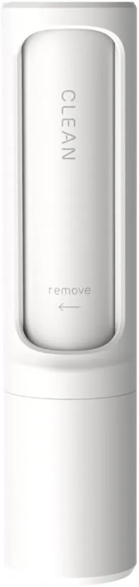 Clean LINT Remover-Premium Reusable Rotating Lint Roller  Pet Hair Remover for Clothes, Carpets, and Furniture with Removable Top (White)