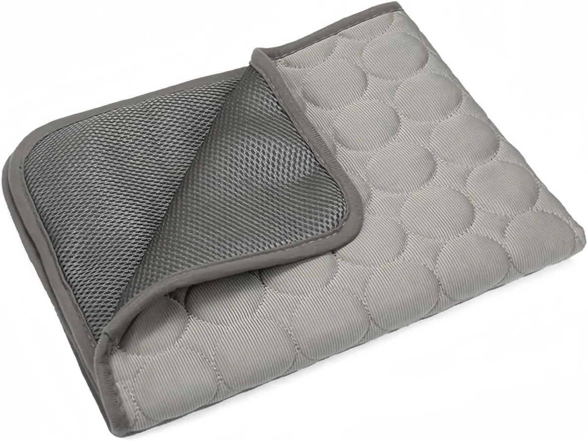 Dog Cooling Mat Washable, Portable Summer Dog Pad, Water-Absorbent Pet Cooling Pad, Ice Silk Self-Cooling Mat for Dog for Kennel/Sofa/Bed/Floor/Car Seats(Grey,15x19in)
