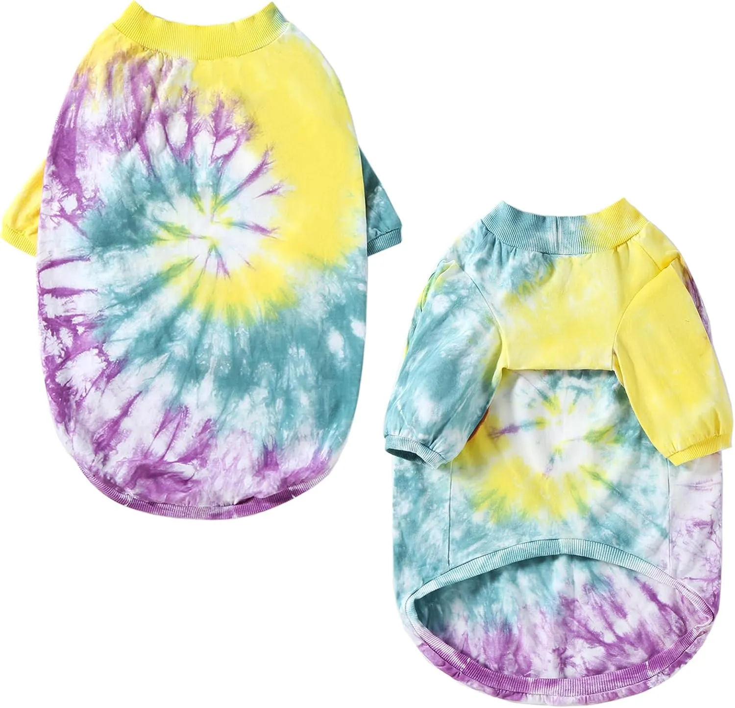 Dog Cotton Colorful Purple Yellow T-Shirts Soft and Stretchy Dog Shirt Pajamas Pets Clothes for Extra Large Dogs(2XL Purple)