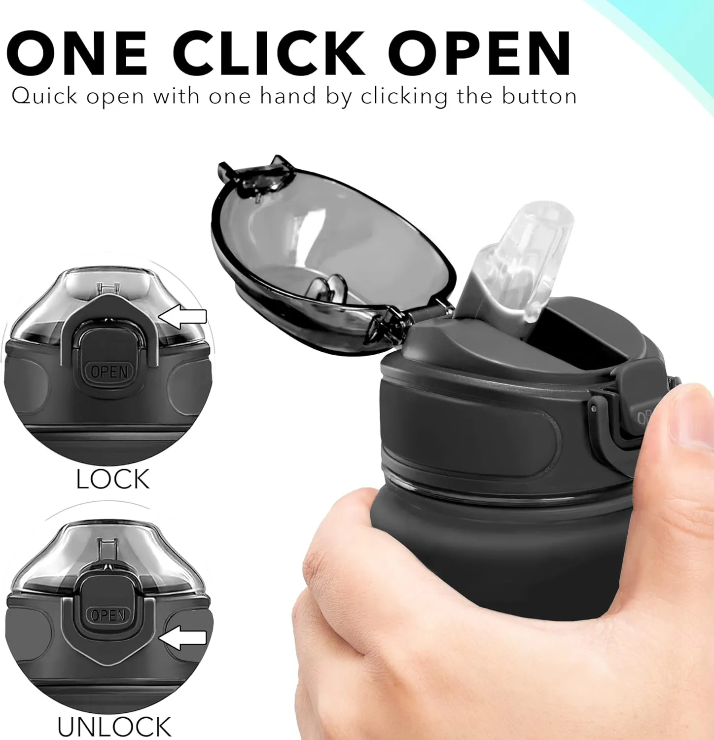 Enerbone 32 oz Drinking Water Bottle with Times to Drink and Straw, Motivational with Carrying Strap, Leakproof BPA & Toxic Free, Ensure You Drink Enough Water for Fitness Gym Outdoor