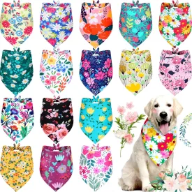 Frienda 16 Pcs Dog Bandanas Bulk for Boy Girl Pet Bibs Colorful Triangle Scarf Bandanas for Dog Triangle Kerchief Bibs Pet Cats Party Costume Accessories, 25. 2 x 17 x 17 Inch