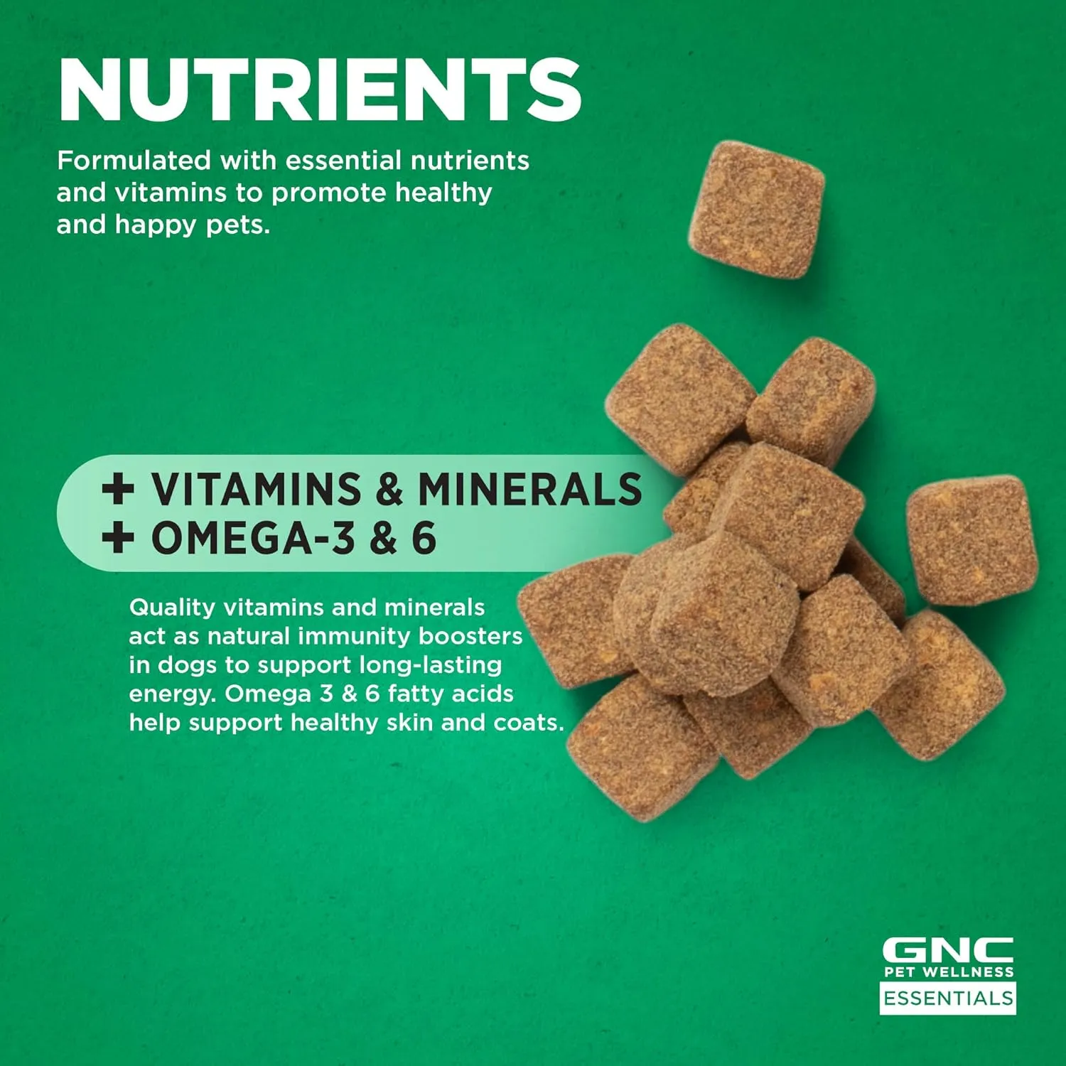 GNC Essentials Dog Multivitamin Soft Chews - 60 ct Salmon Oil Dog Supplement Immune Booster - Bacon Flavor Chewable Dog Multivitamin with Vitamins and Minerals