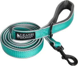 Leash Boss 6ft Ultra Comfort Double-Thick Soft Padded Handle Reflective Leash for Large and Medium Dogs, Heavy Duty for Large Breeds, Nylon for Small Dogs/Puppies