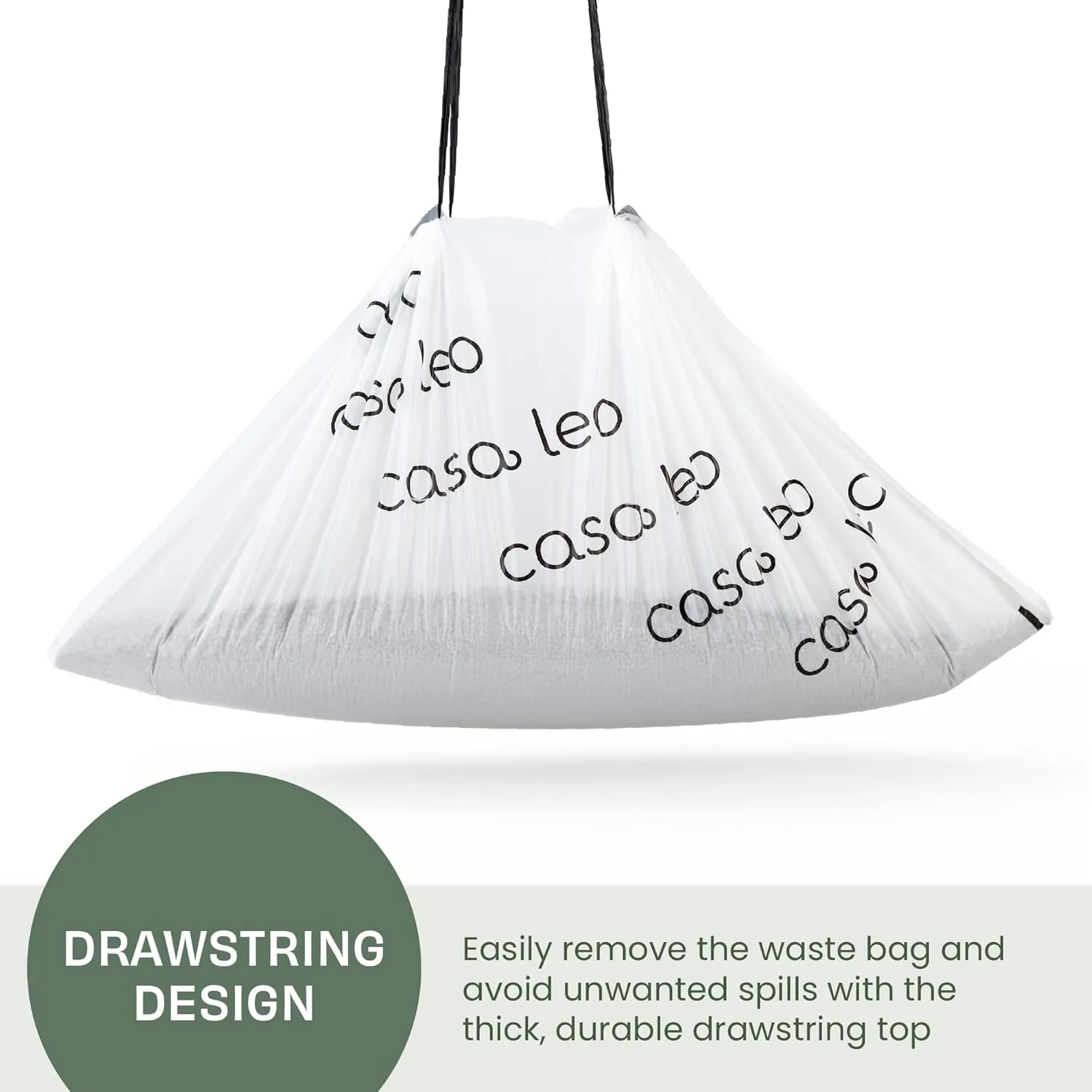 Leo's Loo Too By Casa Leo I Waste Litter Drawer Liner Bags for Automatic Litter Boxes I Heavy Duty 2mil Thick with Drawstring I Lavender Scent I 25 count