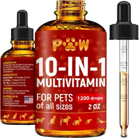 Liquid Multivitamin for Dogs  Daily Glucosamine, Vitamin B, C & D3 Support  Cat Vitamins for Indoor Cats to Care for Joints & HIPS, Skin & Coat, and Gut  Help with Allergies & UTIs  2 Oz