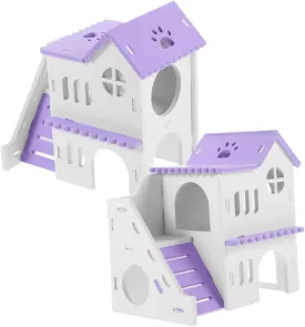 Multi-Chamber Small Animal Maze Hut Ramp Hamster Hideaway Chinchilla Toy Guinea Pig House Rat Hideout House Pet Cage Supply