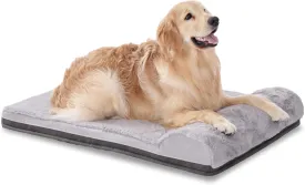 Orthopedic Dog Bed for Large Dogs,Waterproof Dog Crate Bed with Pillow,Egg Crate Charcoal Foam Pet Beds Mat with Removable Cover & Anti-Slip Bottom-Grey,35x22x5 Inches
