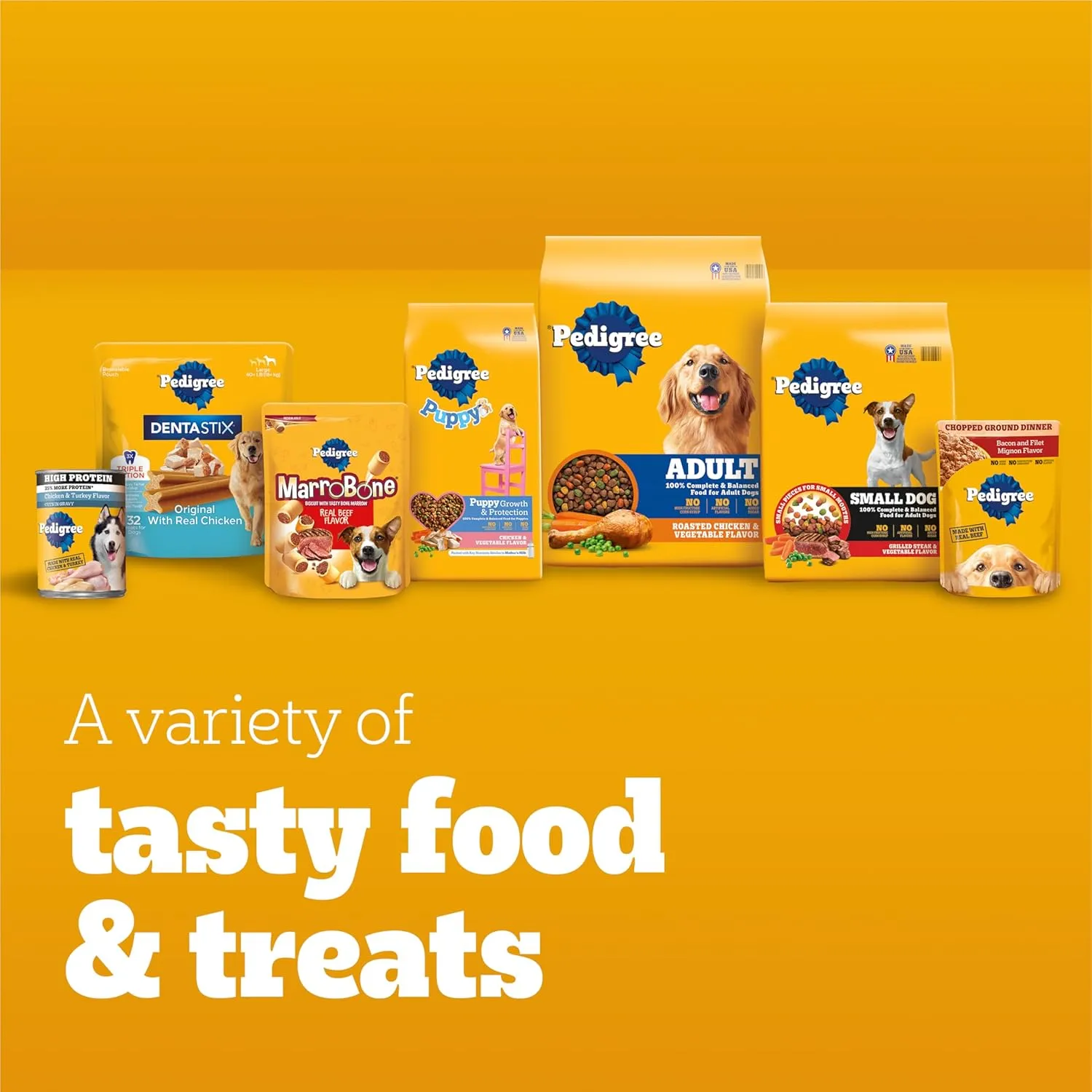 Pedigree High Protein Wet Dog Food Pouches, with Chicken and Turkey Cuts in Gravy, 3.5 oz. Pouches, 16 Count