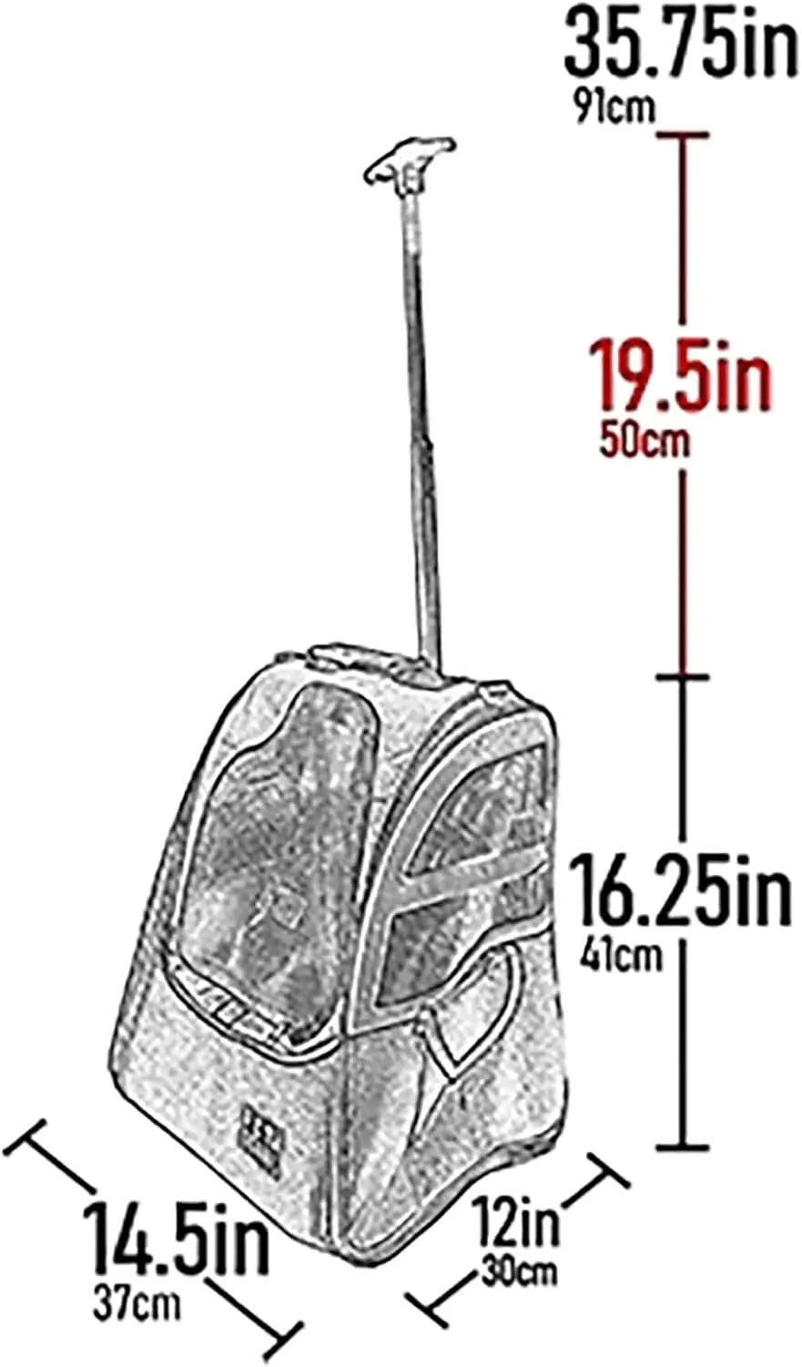 Pet Gear I-GO2 Traveler Roller Backpack, Travel Carrier, Car Seat for Cats/Dogs, Mesh Ventilation, Included Tether, Telescoping Handle, Storage Pouch, Onyx