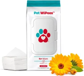Pet Parents Pet WiPees Ear, Cat & Dog Ear Wipes, Ear Cleaner for Dogs, Ear Wipes for Dogs. (100 Count (Pack of 1), Natural)