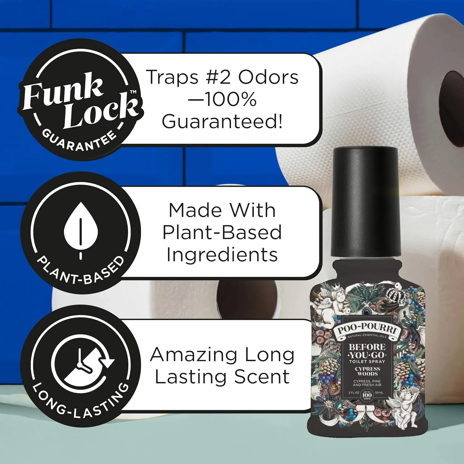 Poo-Pourri Before-You-Go Toilet Spray, Cypress Woods, 2 Fl Oz - Cypress, Pine and Fresh Air (Pack of 2)