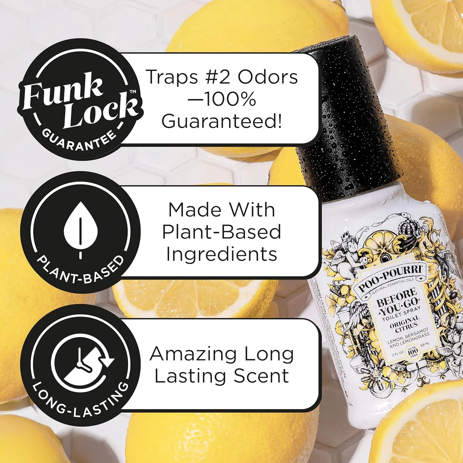 Poo-Pourri Before-You-Go Toilet Spray, Original Citrus, 4 Fl Oz - Lemon, Bergamot and Lemongrass