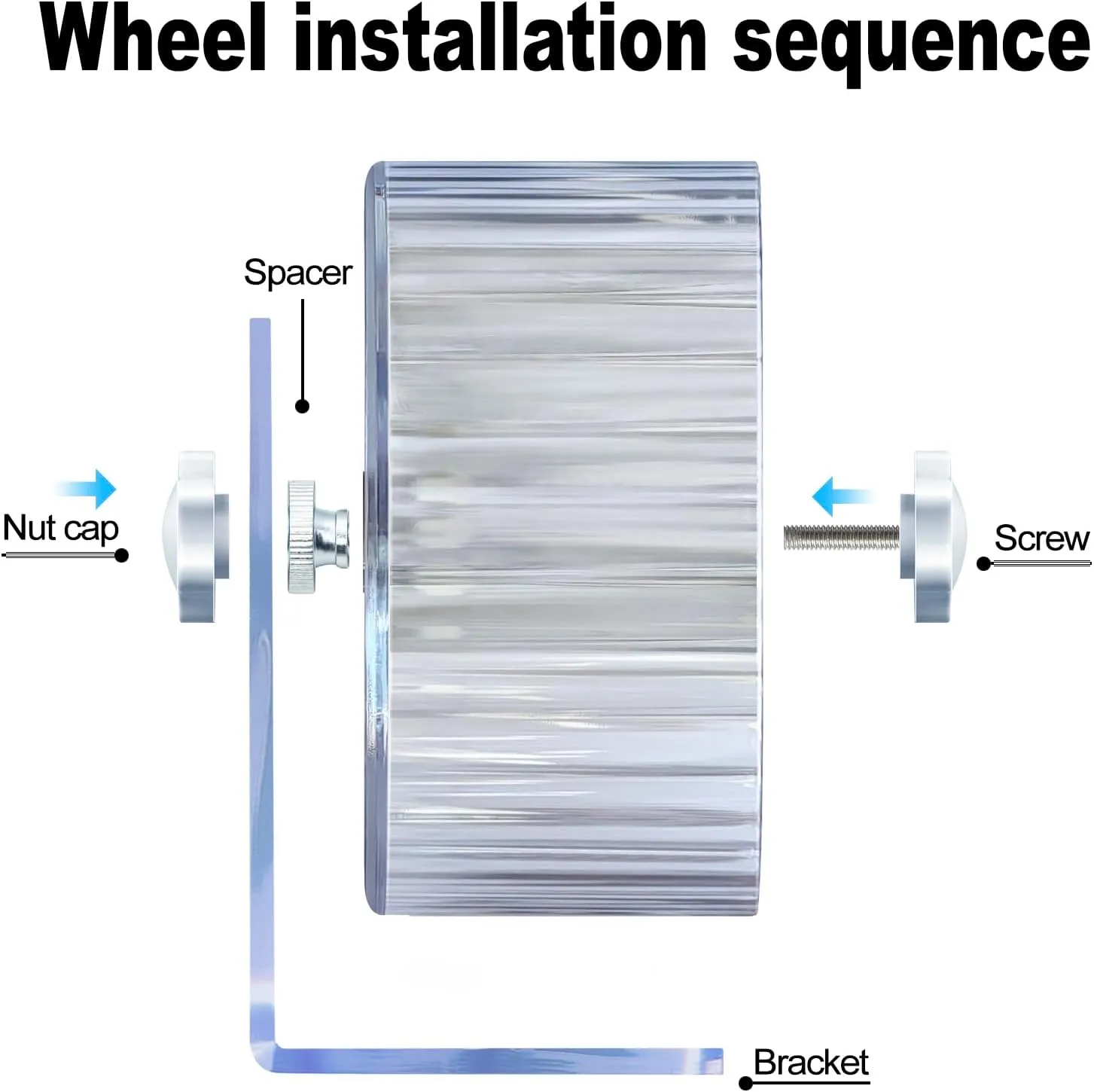 Silent Hamster Wheel, Super-Silent Hamster Exercise Wheels Accessories, Quiet Running Wheels, Adjustable Stand for Hamsters Mice Or Other Small Animals ( 7 inch,Transparent)