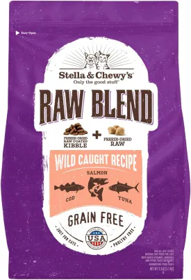 Stella & Chewy's Raw Blend Premium Kibble Cat Food  Grain Free, Protein Rich Meals  Wild-Caught Fish Recipe  2.5 lb. Bag