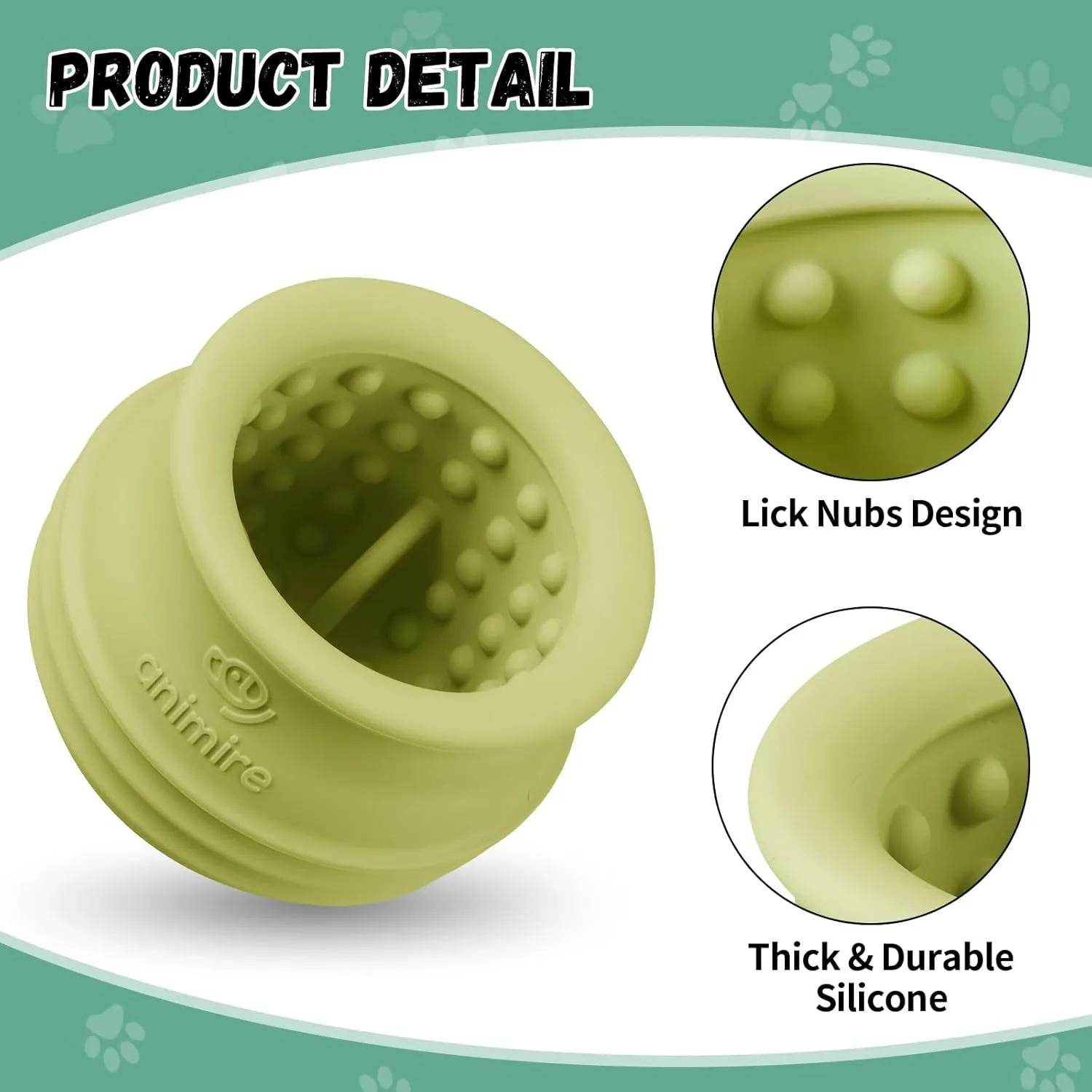 Treat Dispensing Dog Toy, Long-Lasting Interactive Puzzle Toys for Dogs, Stuffable Dog Enrichment Frozen Lick Treat Toy for Boredom, BPA Free Silicone Fetch Catch Chew Toy (Green,S)