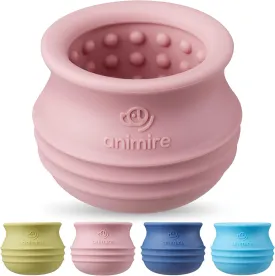 Treat Dispensing Dog Toy, Long-Lasting Interactive Puzzle Toys for Dogs, Stuffable Dog Enrichment Frozen Lick Treat Toy for Boredom, BPA Free Silicone Fetch Catch Chew Toy (Pink,S)