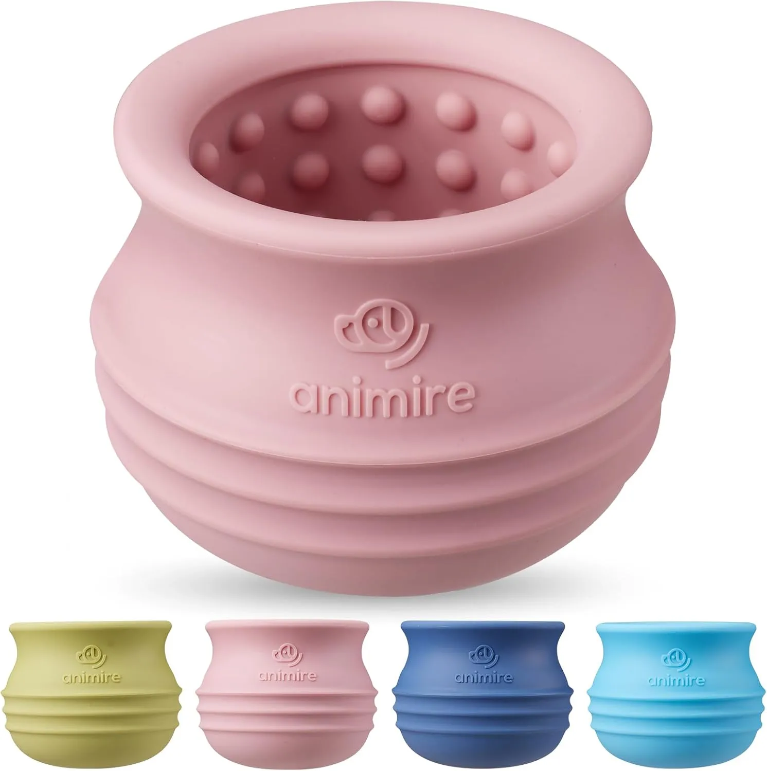 Treat Dispensing Dog Toy, Long-Lasting Interactive Puzzle Toys for Dogs, Stuffable Dog Enrichment Frozen Lick Treat Toy for Boredom, BPA Free Silicone Fetch Catch Chew Toy (Pink,S)