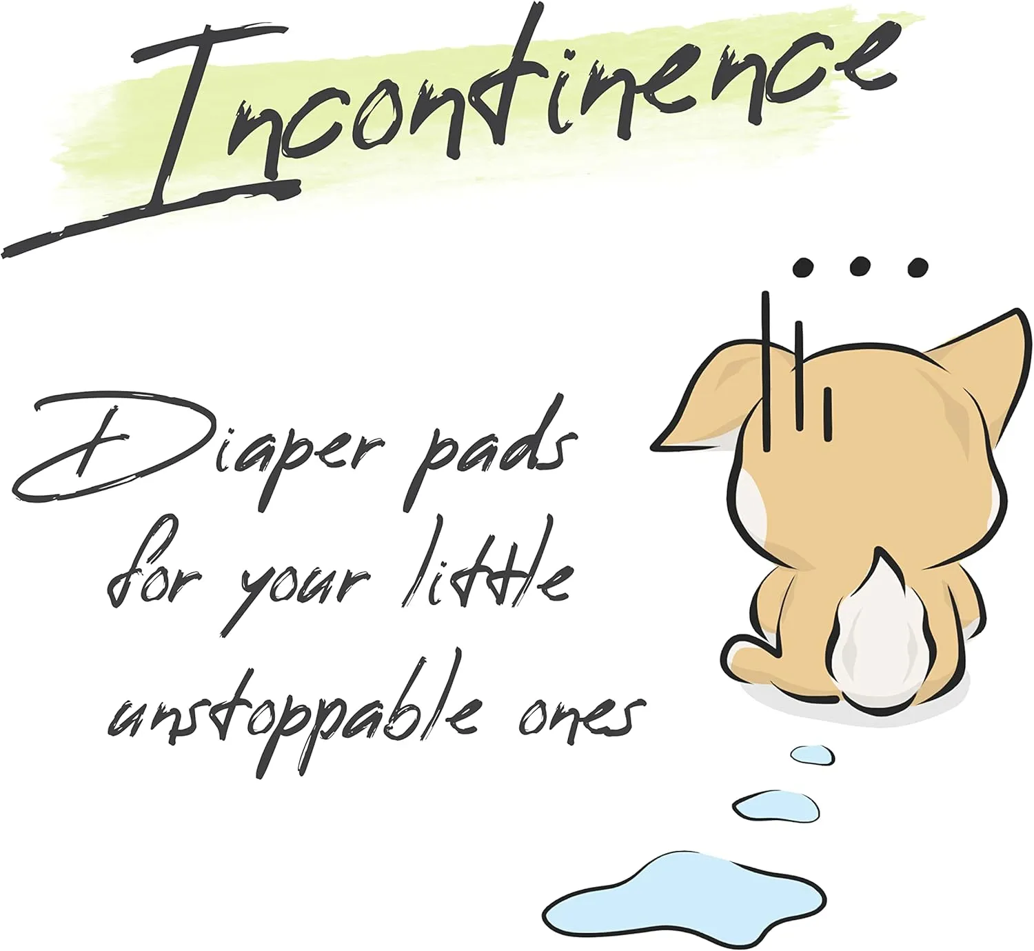 WICKEDPUP Dog Diaper Liners Booster Pads for Male and Female Dogs, 100ct | Disposable Diaper Inserts fit Most Reusable Pet Belly Bands, Wraps, and Washable Period Panties