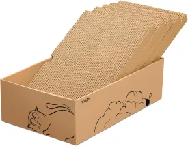 Ycozy Cat Scratcher Box, 5 in 1 Reversible Cardboard Scratching Pads Cat Scratching Board for Cat Paws Cat Scratch Pad 5 PCS Replacement Corrugated Cardboard Refill for Indoor Cats